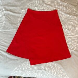 NWT Hugo Boss "Vamokato" True Red Midi Asymmetrical Skirt Size 42 (US 10-12)